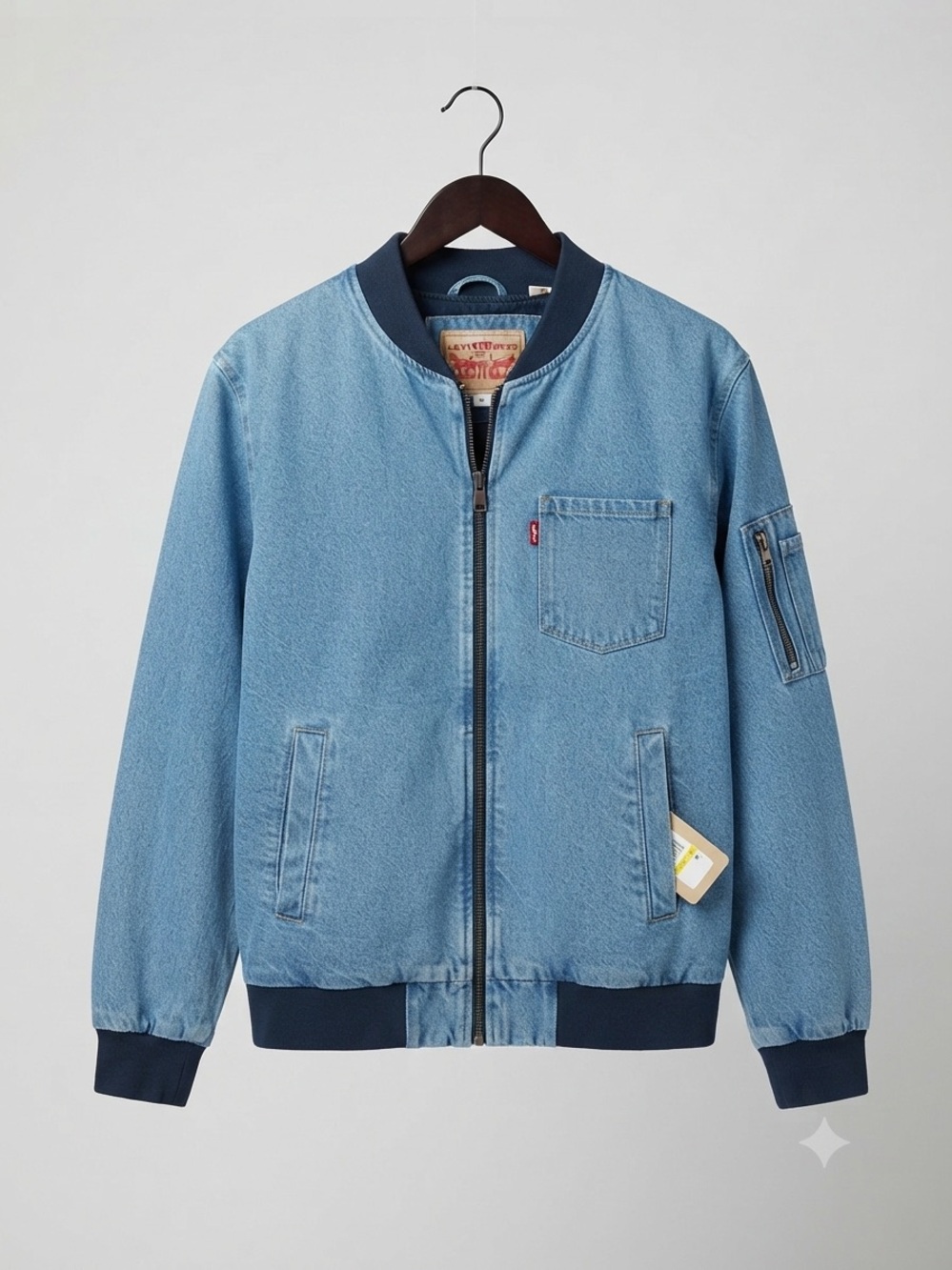 Levi's Men's Light Blue Denim Bomber Jacket NWT